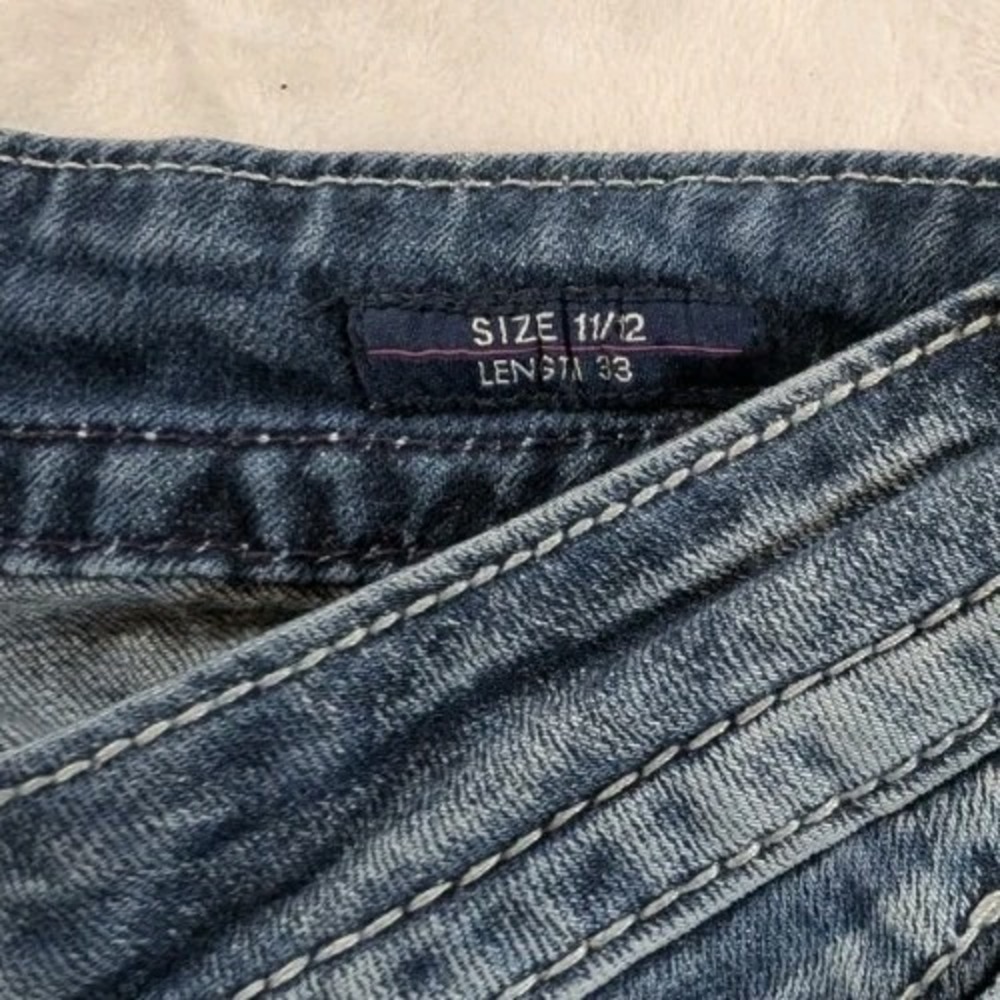 Vigoss Women Jeans Size 11 / 12 Medium Thick Stitch Embroidered Boot Flap Pocket - Picture 13 of 13